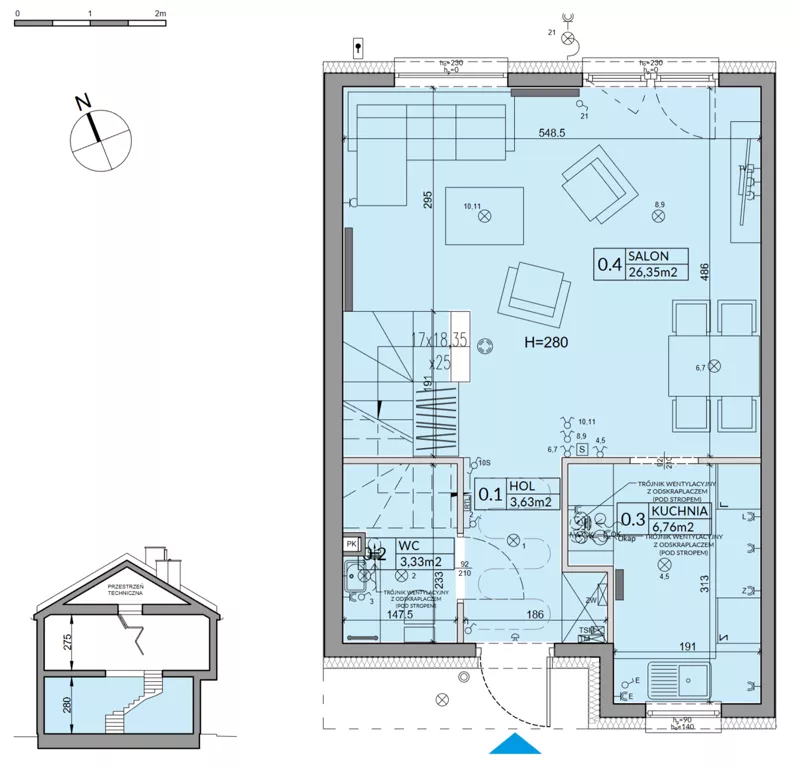 Dom 82,07 m², oferta nr 52A, Nova Magdalenka 7, Słomin, ul. Janczewicka