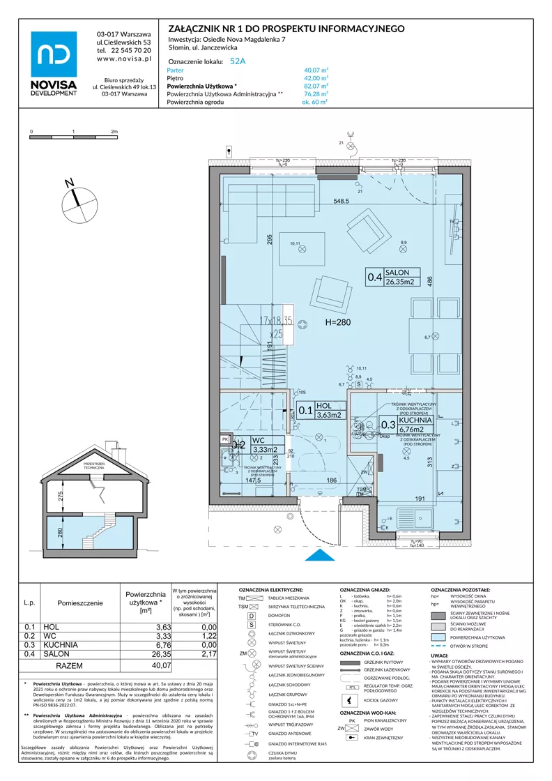 Dom 82,07 m², oferta nr 52A, Nova Magdalenka 7, Słomin, ul. Janczewicka