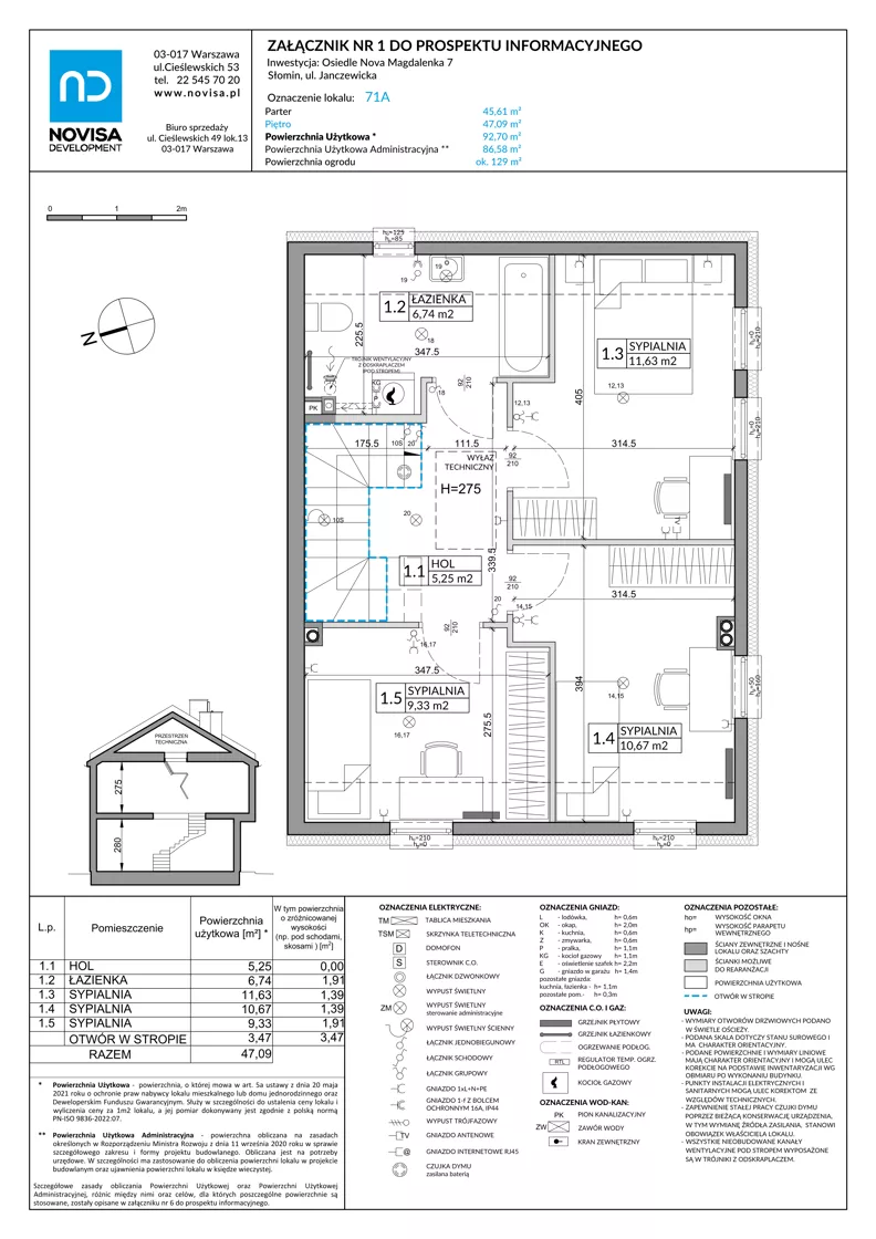 Dom 92,70 m², oferta nr 71A, Nova Magdalenka 7, Słomin, ul. Janczewicka