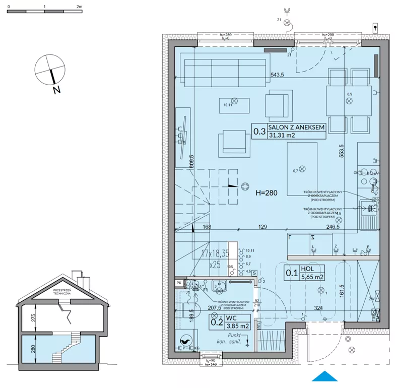 Dom 82,62 m², oferta nr 77A, Nova Magdalenka 7, Słomin, ul. Janczewicka