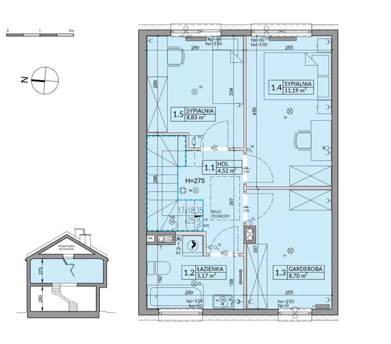 Dom 81,80 m², oferta nr 43B, Osiedle Fikus, Wólka Kosowska, ul. Nadrzeczna