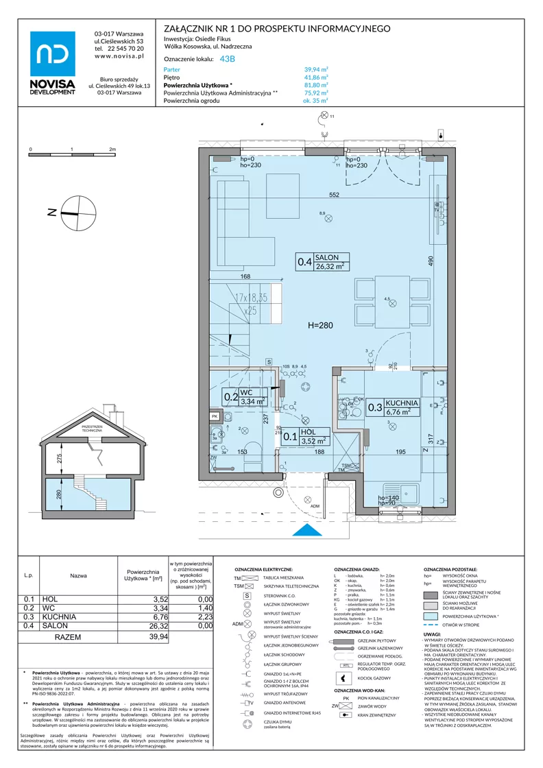 Dom 81,80 m², oferta nr 43B, Osiedle Fikus, Wólka Kosowska, ul. Nadrzeczna