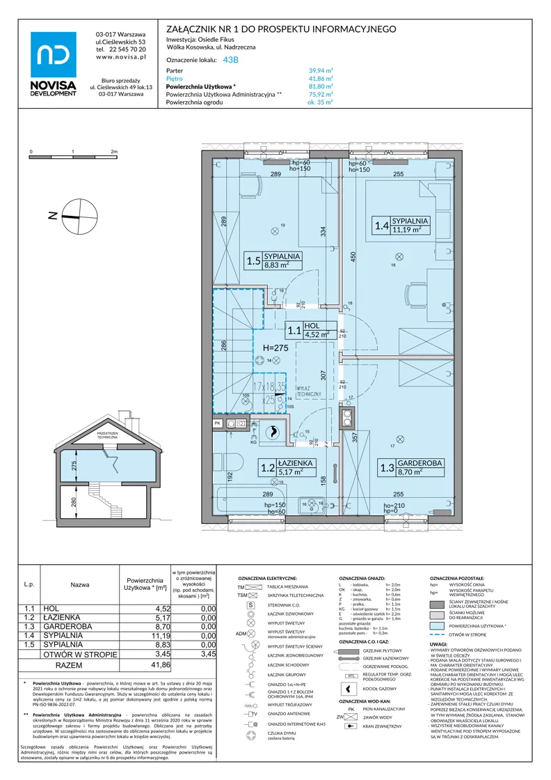 Dom 81,80 m², oferta nr 43B, Osiedle Fikus, Wólka Kosowska, ul. Nadrzeczna