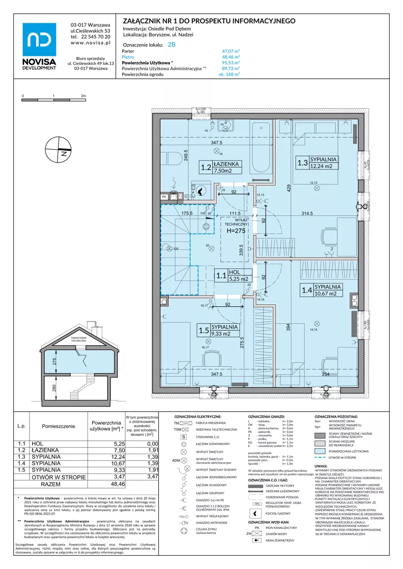 Dom 95,53 m², oferta nr 2B, Osiedle Pod Dębem, Boryszew, ul. Nadziei