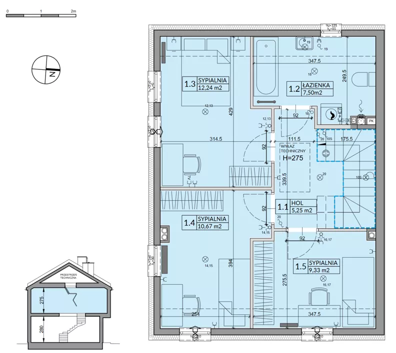 Dom 95,53 m², oferta nr 3A, Osiedle Pod Dębem, Boryszew, ul. Nadziei