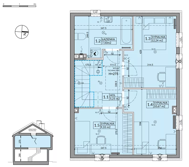 Dom 95,53 m², oferta nr 4B, Osiedle Pod Dębem, Boryszew, ul. Nadziei