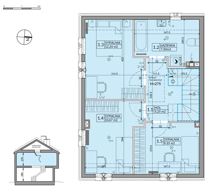 Dom 95,53 m², oferta nr 5A, Osiedle Pod Dębem, Boryszew, ul. Nadziei