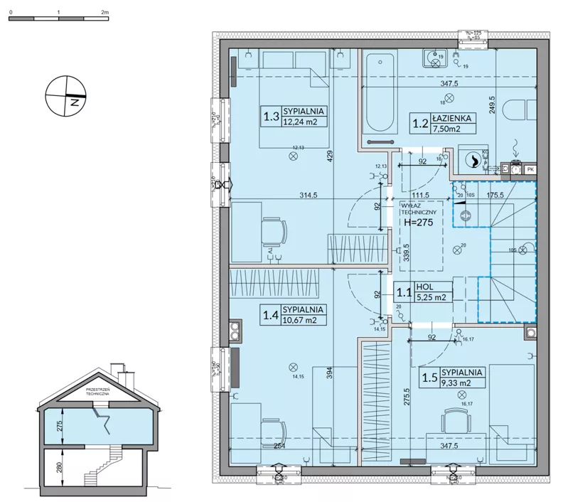 Dom 95,53 m², oferta nr 7A, Osiedle Pod Dębem, Boryszew, ul. Nadziei