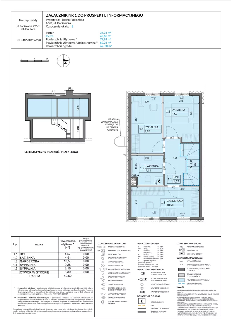 4 pokoje, mieszkanie 74,81 m², parter, oferta nr 9, Boska Pabianicka, Łódź, Górna, ul. Pabianicka 296