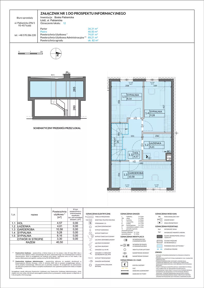 4 pokoje, mieszkanie 74,81 m², parter, oferta nr 12, Boska Pabianicka, Łódź, Górna, ul. Pabianicka 296