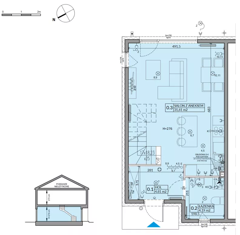 4 pokoje, mieszkanie 82,75 m², parter, oferta nr 53A, Domy na Witosa - etap 2A, Radzymin, ul. Wincentego Witosa