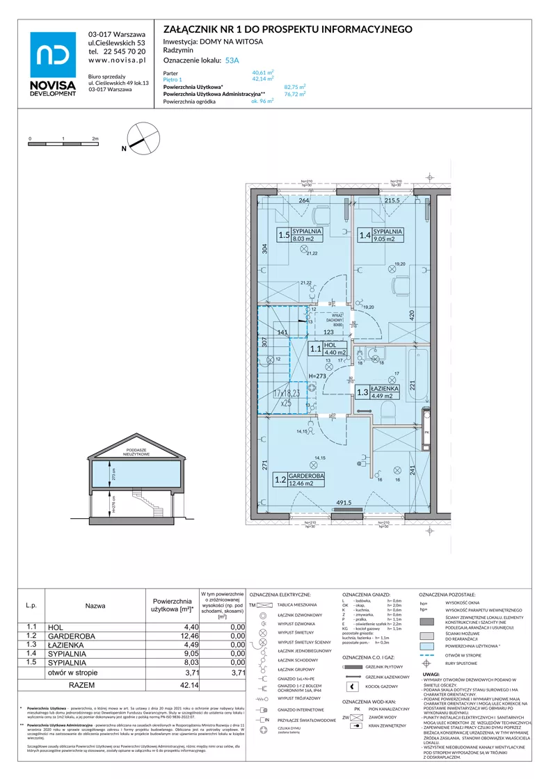 4 pokoje, mieszkanie 82,75 m², parter, oferta nr 53A, Domy na Witosa - etap 2A, Radzymin, ul. Wincentego Witosa