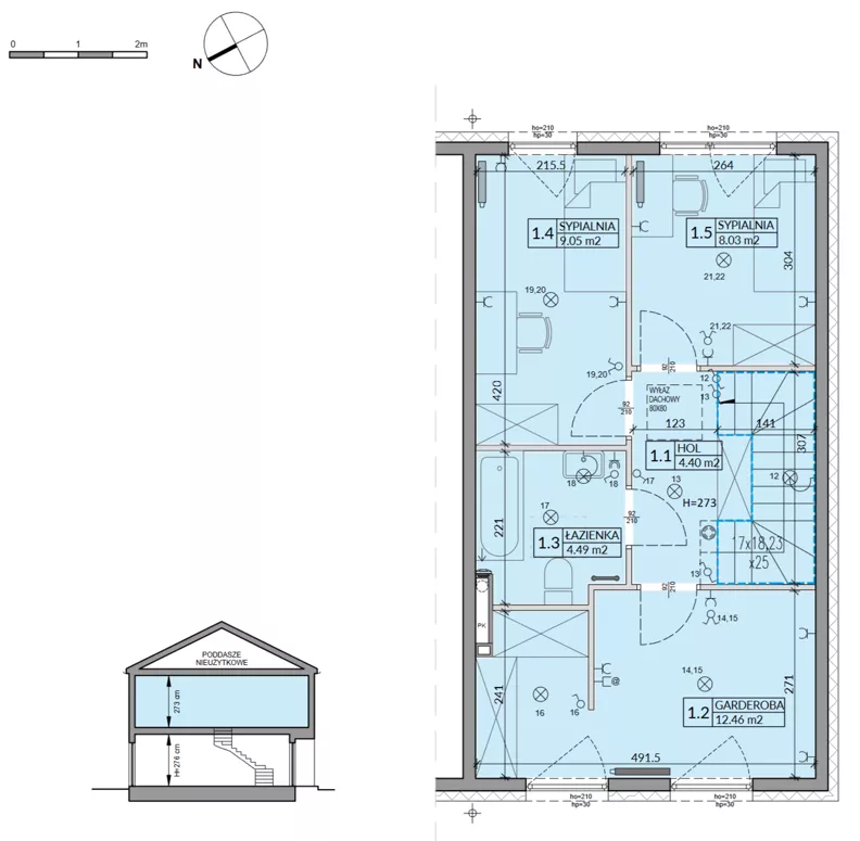 4 pokoje, mieszkanie 82,75 m², parter, oferta nr 54A, Domy na Witosa - etap 2A, Radzymin, ul. Wincentego Witosa