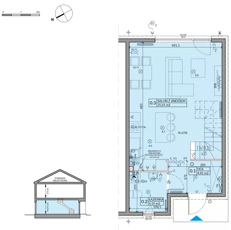 4 pokoje, mieszkanie 82,75 m², parter, oferta nr 54A, Domy na Witosa - etap 2A, Radzymin, ul. Wincentego Witosa