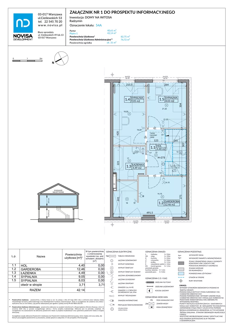 4 pokoje, mieszkanie 82,75 m², parter, oferta nr 54A, Domy na Witosa - etap 2A, Radzymin, ul. Wincentego Witosa