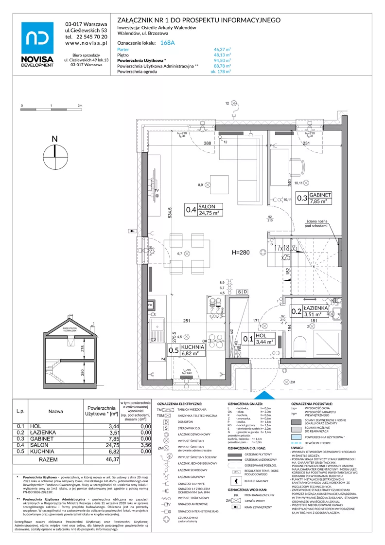 Dom 94,50 m², oferta nr 168A, Arkady Walendów, Walendów, ul. Brzozowa