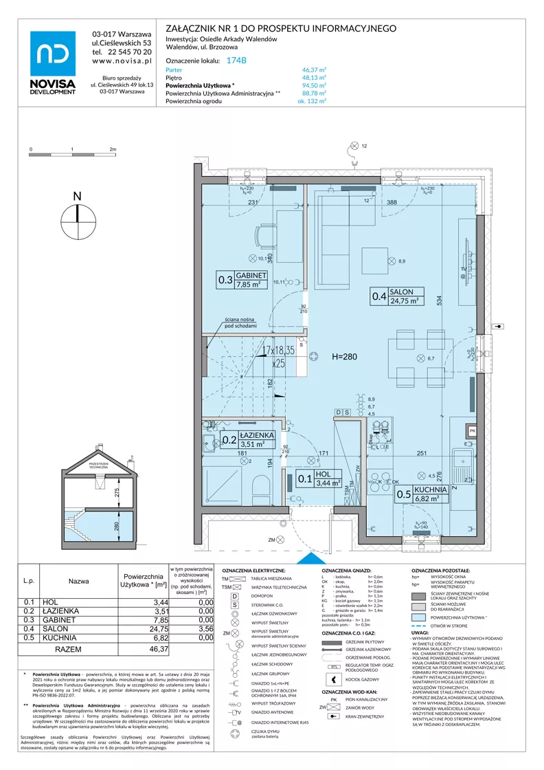 Dom 94,50 m², oferta nr 174B, Arkady Walendów etap 4-5, Walendów, ul. Brzozowa