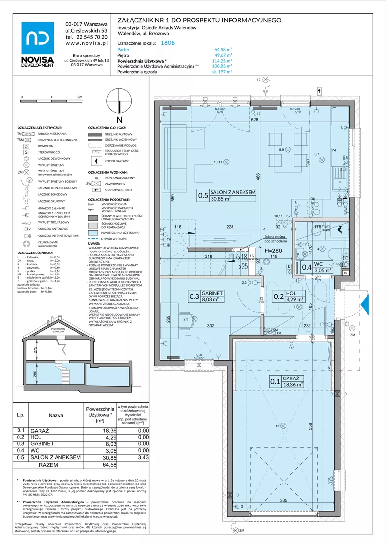 Dom 114,25 m², oferta nr 180B, Arkady Walendów etap 4-5, Walendów, ul. Brzozowa