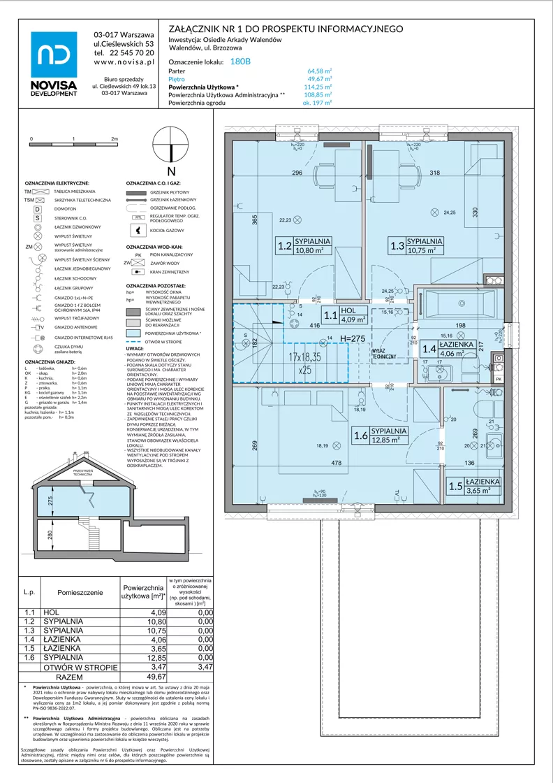 Dom 114,25 m², oferta nr 180B, Arkady Walendów etap 4-5, Walendów, ul. Brzozowa