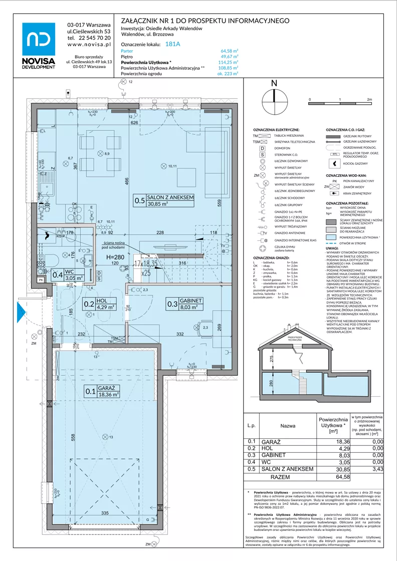 Dom 114,25 m², oferta nr 181A, Arkady Walendów, Walendów, ul. Brzozowa