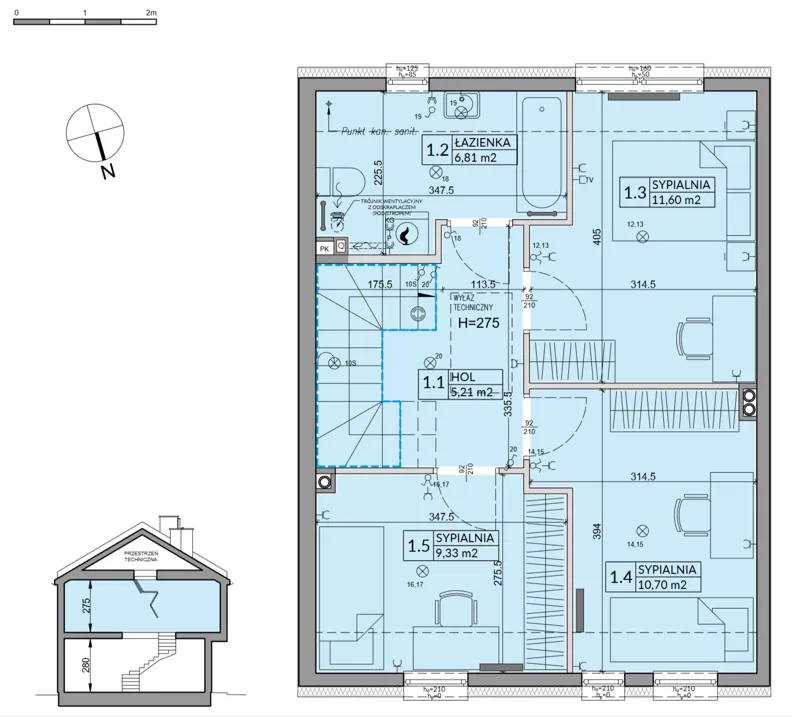 Dom 92,39 m², oferta nr 63A, Nova Magdalenka 7, Słomin, ul. Janczewicka