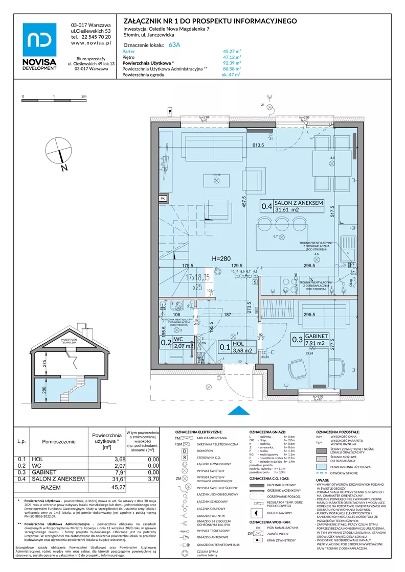 Dom 92,39 m², oferta nr 63A, Nova Magdalenka 7, Słomin, ul. Janczewicka