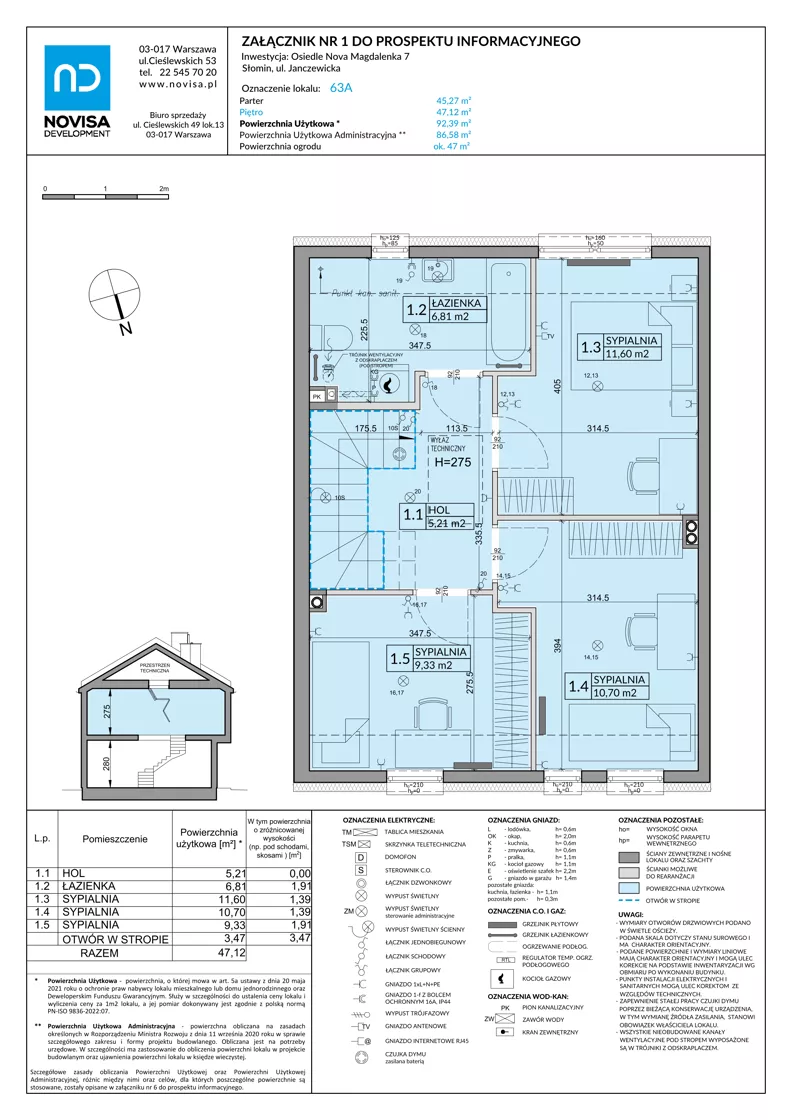 Dom 92,39 m², oferta nr 63A, Nova Magdalenka 7, Słomin, ul. Janczewicka