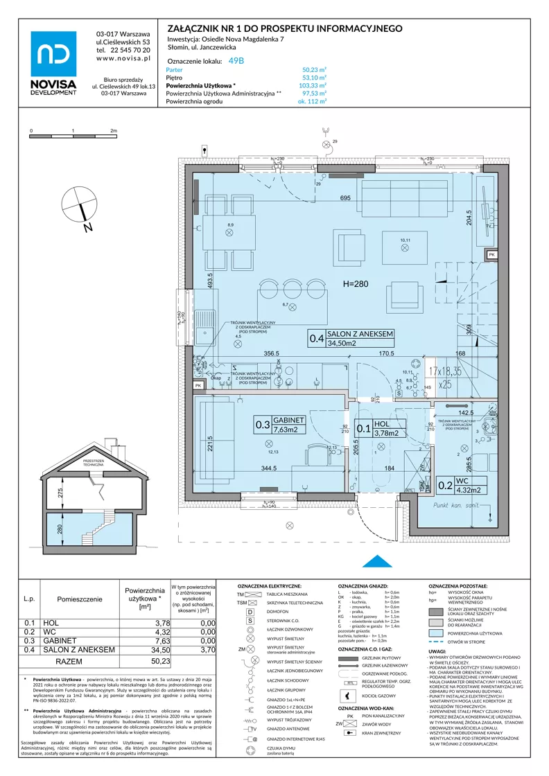 Dom 103,33 m², oferta nr 49B, Nova Magdalenka 7, Słomin, ul. Janczewicka