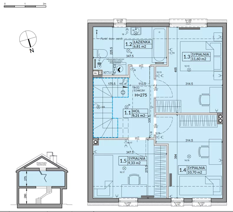 Dom 92,39 m², oferta nr 77B, Nova Magdalenka 7, Słomin, ul. Janczewicka