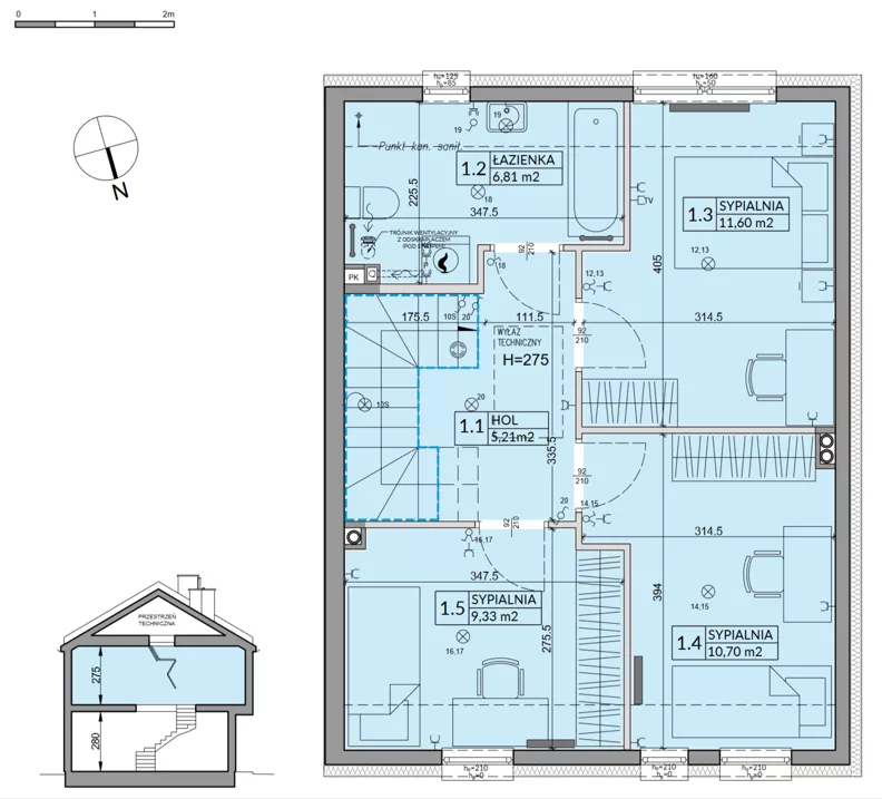 Dom 92,39 m², oferta nr 79B, Nova Magdalenka 7, Słomin, ul. Janczewicka