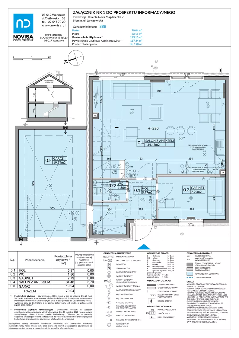 Dom 123,15 m², oferta nr 88B, Nova Magdalenka 7, Słomin, ul. Janczewicka