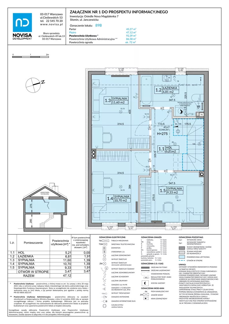 Dom 92,39 m², oferta nr 89B, Nova Magdalenka 7, Słomin, ul. Janczewicka
