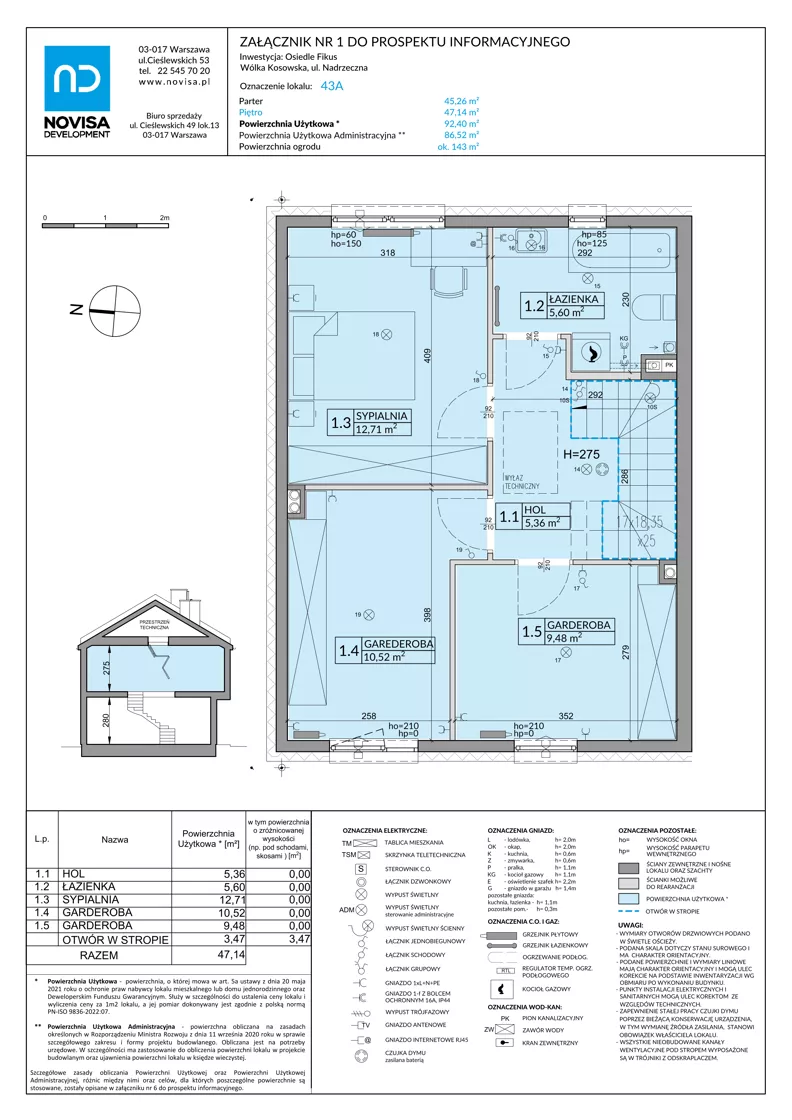 Dom 92,40 m², oferta nr 43A, Osiedle Fikus, Wólka Kosowska, ul. Nadrzeczna