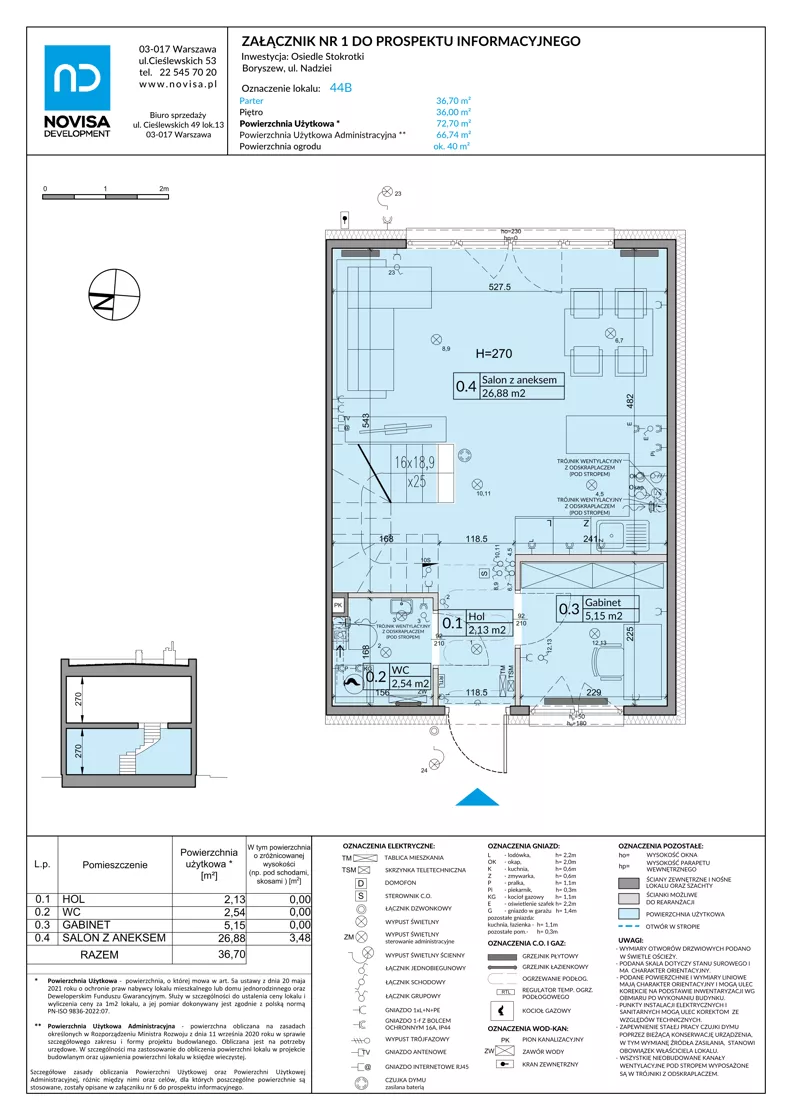 Dom 72,70 m², oferta nr 44B, Osiedle Stokrotki, Boryszew, ul. Nadziei