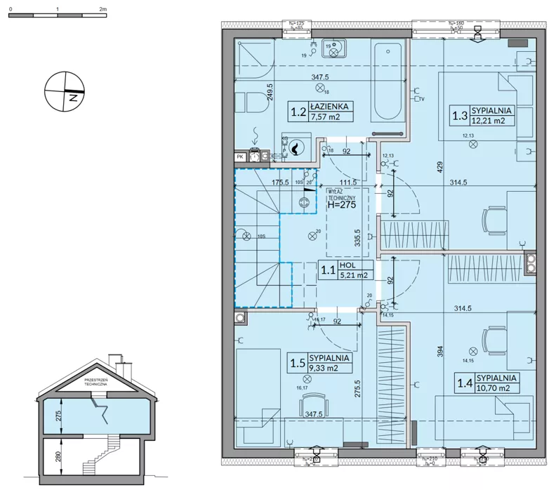 Dom 95,22 m², oferta nr 1B, Osiedle Pod Dębem, Boryszew, ul. Nadziei