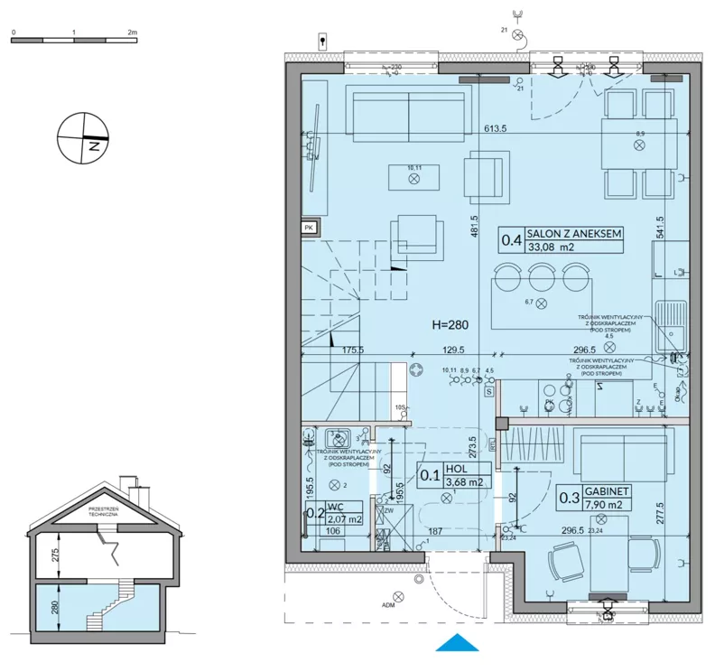 Dom 95,22 m², oferta nr 1B, Osiedle Pod Dębem, Boryszew, ul. Nadziei