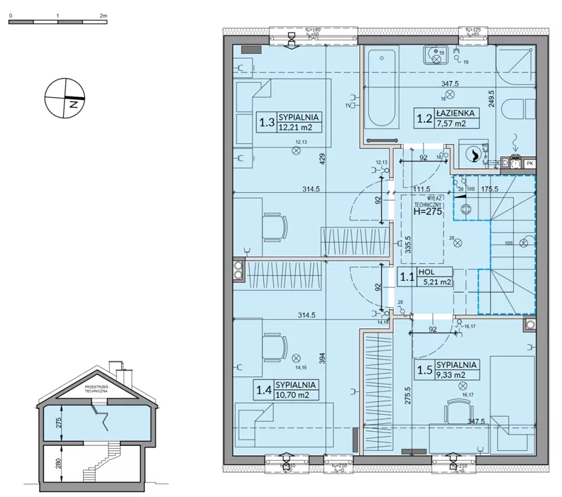 Dom 95,22 m², oferta nr 2A, Osiedle Pod Dębem, Boryszew, ul. Nadziei