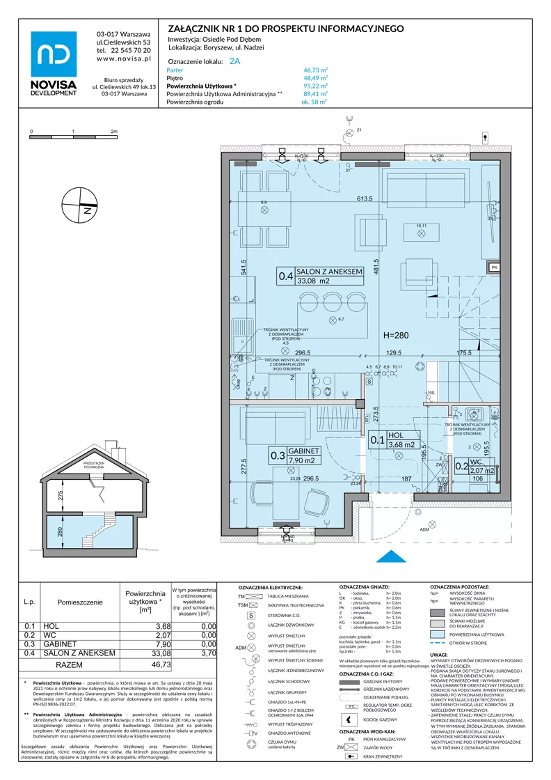 Dom 95,22 m², oferta nr 2A, Osiedle Pod Dębem, Boryszew, ul. Nadziei