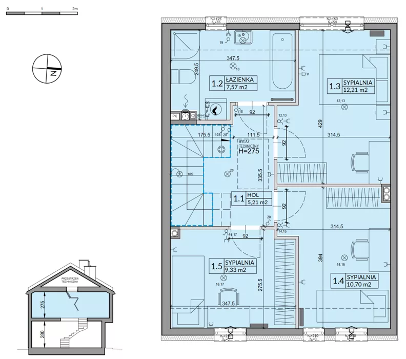 Dom 95,22 m², oferta nr 5B, Osiedle Pod Dębem, Boryszew, ul. Nadziei