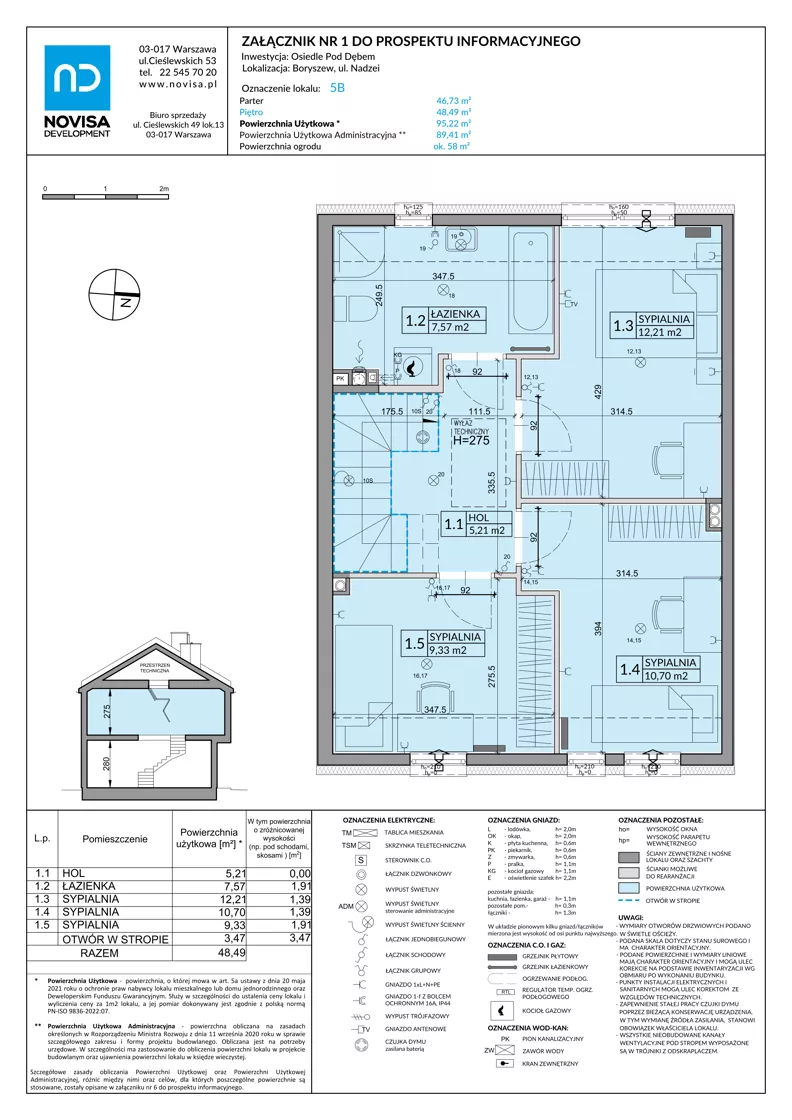 Dom 95,22 m², oferta nr 5B, Osiedle Pod Dębem, Boryszew, ul. Nadziei