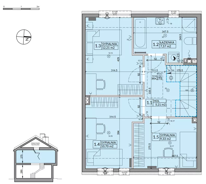 Dom 95,22 m², oferta nr 6A, Osiedle Pod Dębem, Boryszew, ul. Nadziei