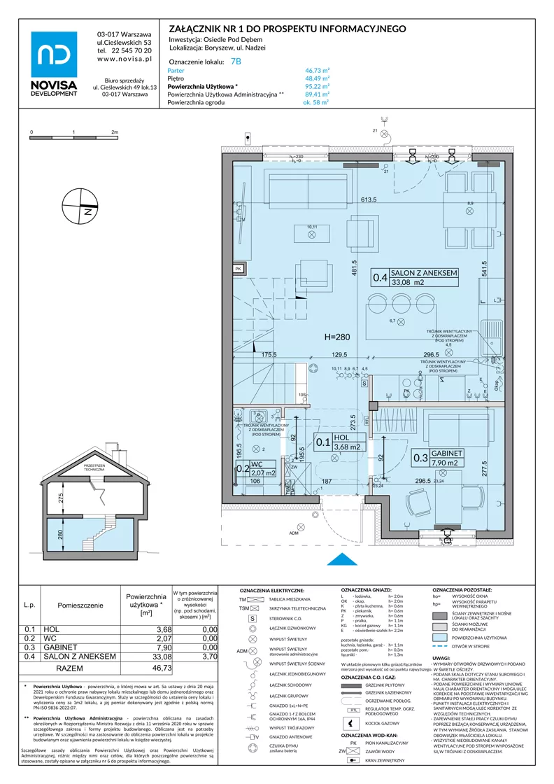 Dom 95,22 m², oferta nr 7B, Osiedle Pod Dębem, Boryszew, ul. Nadziei