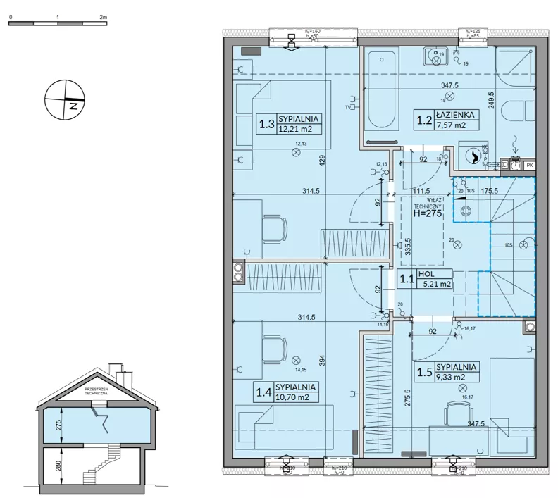 Dom 95,22 m², oferta nr 8A, Osiedle Pod Dębem, Boryszew, ul. Nadziei