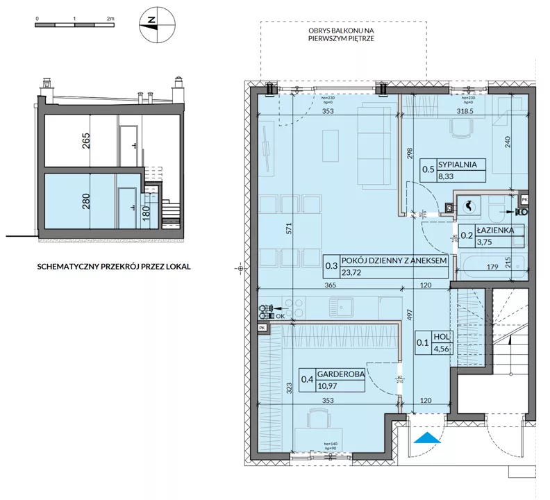 3 pokoje, mieszkanie 51,33 m², parter, oferta nr 1, Boska Pabianicka, Łódź, Górna, ul. Pabianicka 296