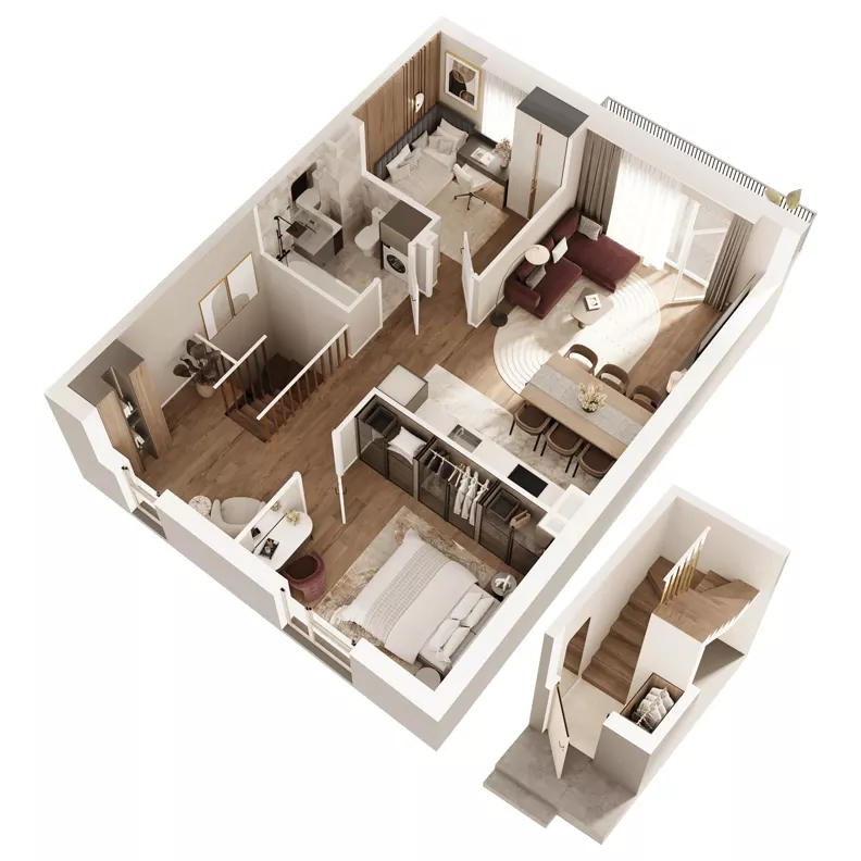 3 pokoje, mieszkanie 60,99 m², piętro 1, oferta nr 4, Boska Pabianicka, Łódź, Górna, ul. Pabianicka 296