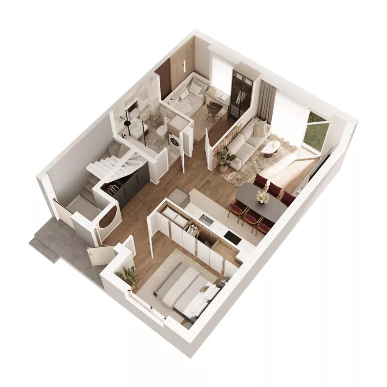 3 pokoje, mieszkanie 51,33 m², parter, oferta nr 15, Boska Pabianicka, Łódź, Górna, ul. Pabianicka 296