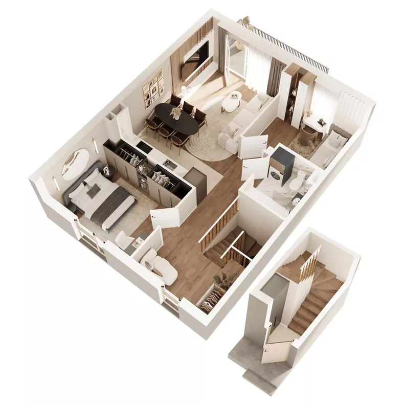 3 pokoje, mieszkanie 60,99 m², piętro 1, oferta nr 18, Boska Pabianicka, Łódź, Górna, ul. Pabianicka 296