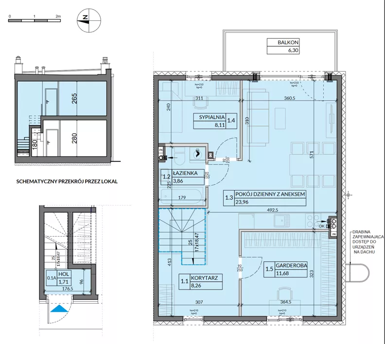 3 pokoje, mieszkanie 60,99 m², piętro 1, oferta nr 20, Boska Pabianicka, Łódź, Górna, ul. Pabianicka 296