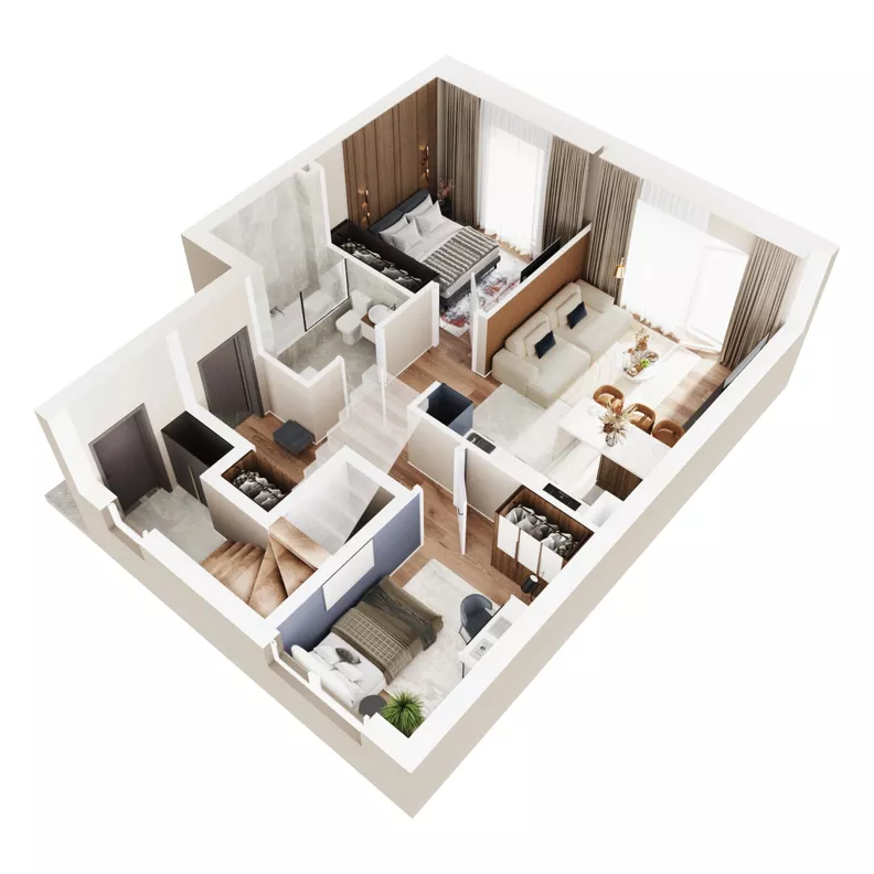 3 pokoje, mieszkanie 53,49 m², parter, oferta nr 55A, Domy na Witosa - etap 2A, Radzymin, ul. Wincentego Witosa