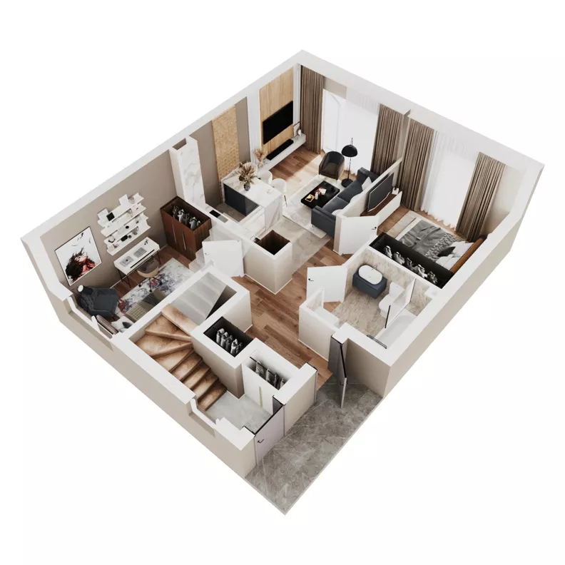 3 pokoje, mieszkanie 53,49 m², parter, oferta nr 62A, Domy na Witosa - etap 2B, Radzymin, ul. Wincentego Witosa